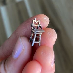 Rare Vintage Baby Highchair Jewelry Charm Mexico Sterling